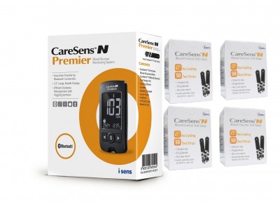 CareSens N Premier glucometru + 200 teste, testare rapida si precisa, ecran luminos, bluetooth, nu necesita codare + CADOU 20 teste