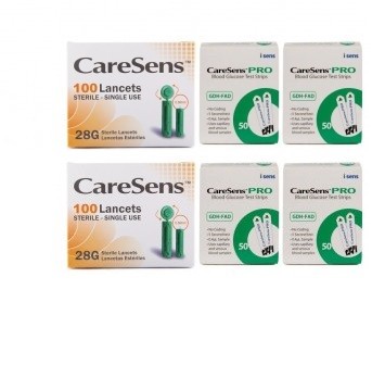 CareSens PRO teste glicemie x 200 buc. + 200 ace, compatibile cu glucometrul CareSens Dual + CADOU 20 teste glicemie