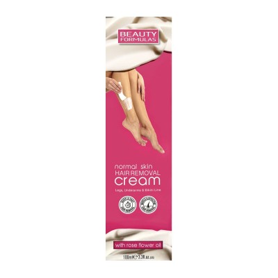Crema depilatoare cu ulei de trandafiri, pentru piele normala (picioare, axila si linia bikinilor) x 100ml., Beauty Formulas