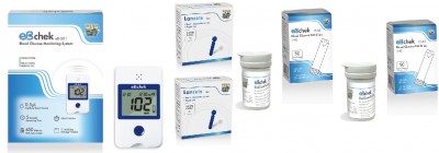 eB-Chek glucometru + 100 teste + 100 ace, testare rapida si precisa, 450 memorii + CADOU organizator medicamente 28 casete