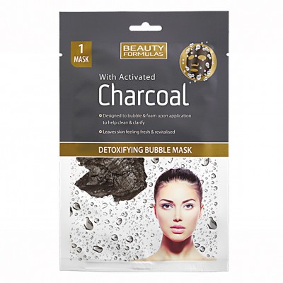 Masca servetel detoxifianta Bubble, cu carbune activ x 1 buc., Beauty Formulas