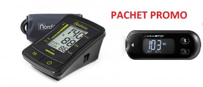 Pachet PROMO tensiometru BP-1000 + glucometru CareSens N POP + 50 teste + CADOU termometru digital