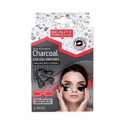 Paduri hidrogel pentru ochi cu carbune activ si vitamina C, iluminare si improspatare x 6 perechi, Beauty Formulas