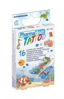 Pharmadoct plasturi pentru copii Tattoo Ocean Fun x 16 buc.
