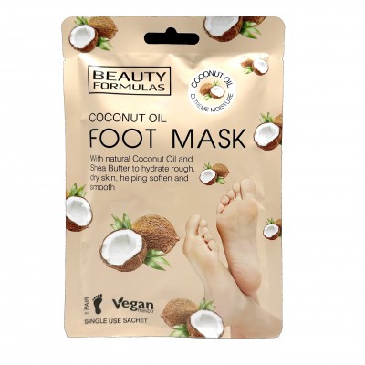 Sosete emoliere extrema pentru picioare, pentru piele aspra si obosita, cu ulei de cocos x 1 pereche, Beauty Formulas
