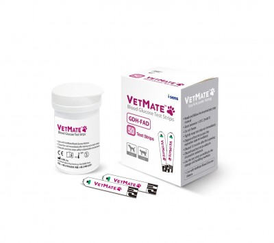 VetMate teste glicemie uz veterinar (caini si pisici) x 100 buc. + CADOU 2 bureti hemostatici 10x10x10mm.