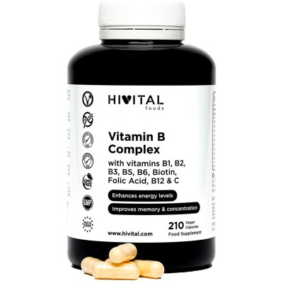 Hivital Vitamina B Complex x 210 capsule VEGANE - imbunatateste memoria si sustine energia zilnica