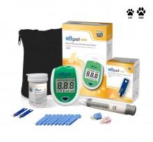 eB-Pet glucometru uz veterinar (caini si pisici) + 100 teste, testare rapida si precisa, 180 memorii + CADOU organizator medicamente 28 casete