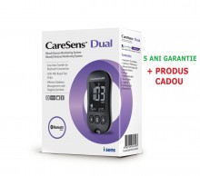CareSens Dual glucometru - glucoza si cetone, testare rapida si precisa, bluetooth, nu necesita codare + 10 teste Pro + 10 ace + CADOU termometru digital
