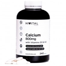Hivital Calciu 800mg + vitaminele D3 si K2 x 240 comprimate VEGANE - sustine sanatatea oaselor + CADOU Organizator medicamente 28 casete