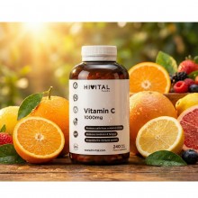 Hivital Vitamina C 1000 mg. x 240 comprimate VEGANE- sprijina imunitatea si energia zilnica + CADOU Organizator medicamente 28 casete