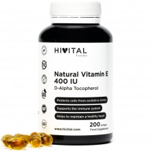 Hivital Vitamina E naturala 400UI x 200 capsule gelatinoase - efect antioxidant, sustine imunitatea + CADOU Organizator medicamente 28 casete